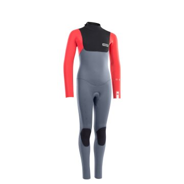 ION-Wetsuit Capture 4/3 Back Zip junior steel blue/red/black 104/4 2022