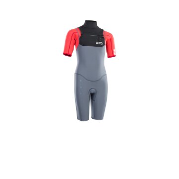 ION-Wetsuit Capture 2/2 Shorty SS Front Zip junior steel blue/red/black 104/4 2022